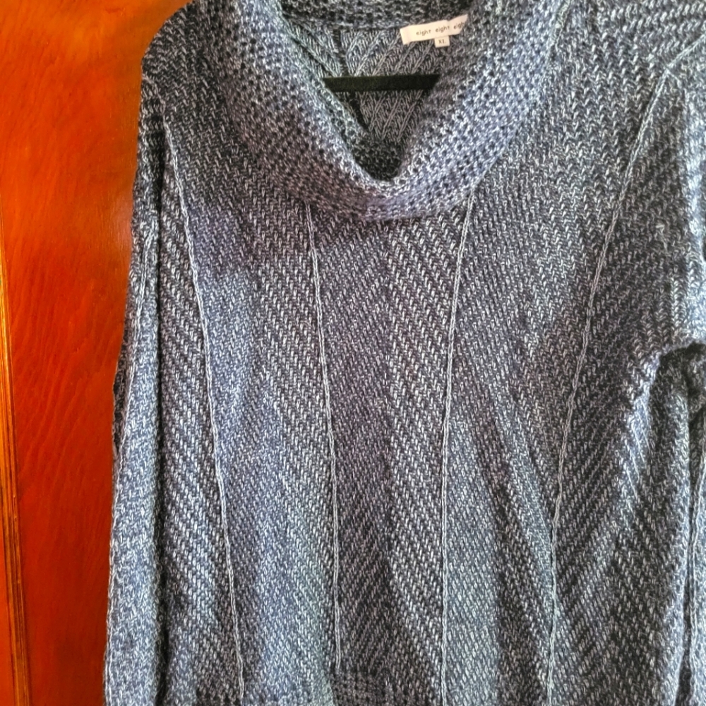 Cowl Neck Navy Blue Sweater